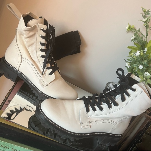 Rag & Bone white leather chunky ankle boots - Picture 4 of 8